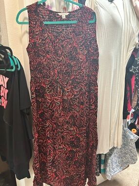 croft & barrow Black and Red Paisley Maxi Skirt